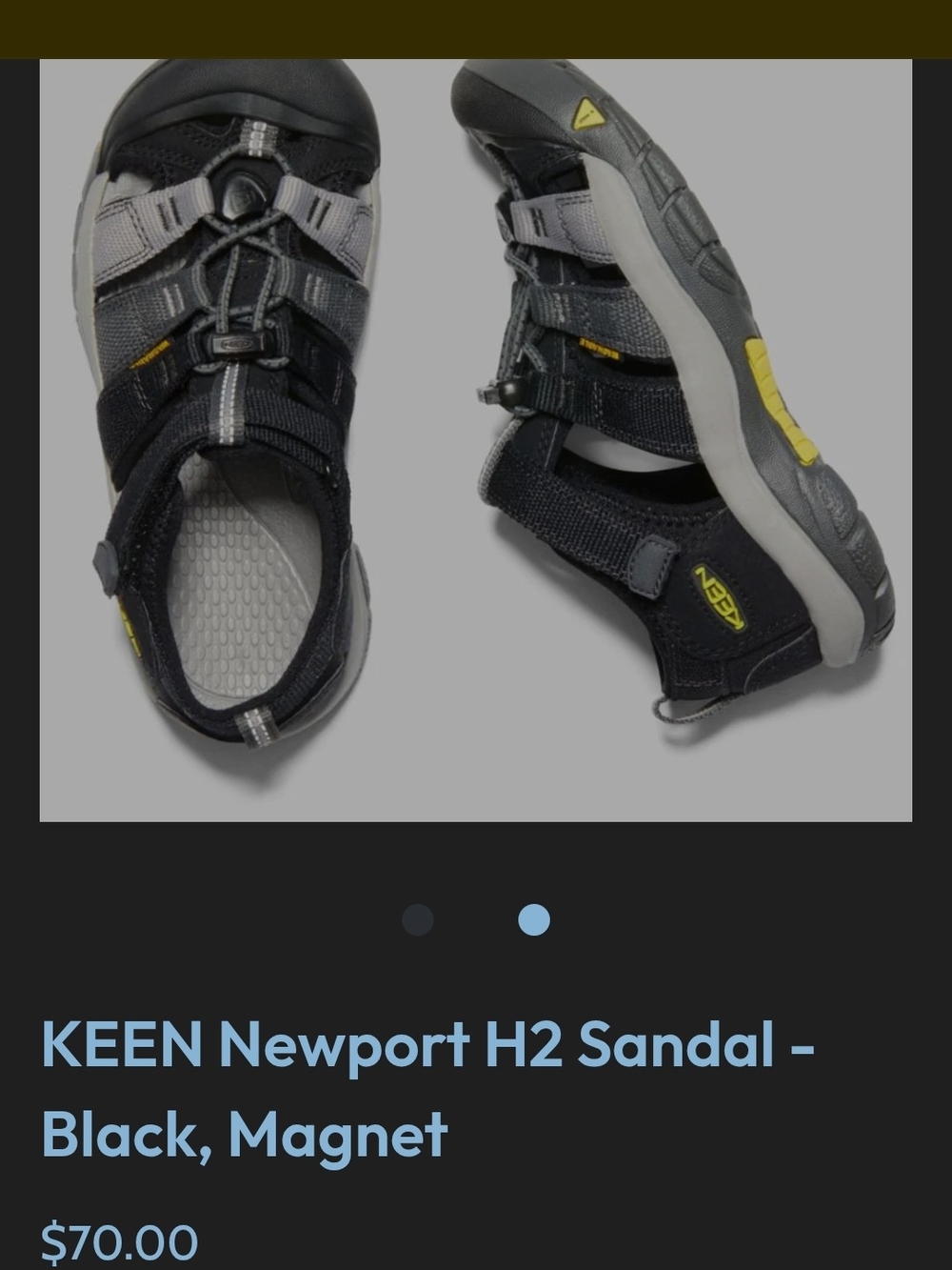 Keen Newport H2 Sandals in Black/Magnet,Little Kids 11